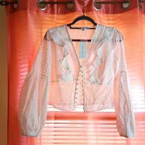 Hot & Delicious white eyelet top